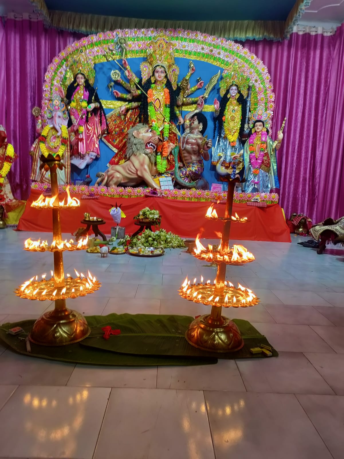 Ashtami Basanti Puja 108 earthen lamps lit to seek blessings